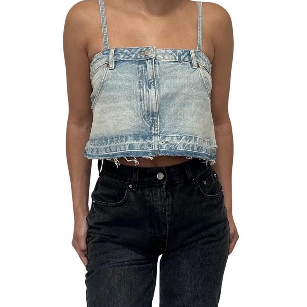 Zara Light Blue Denim Top